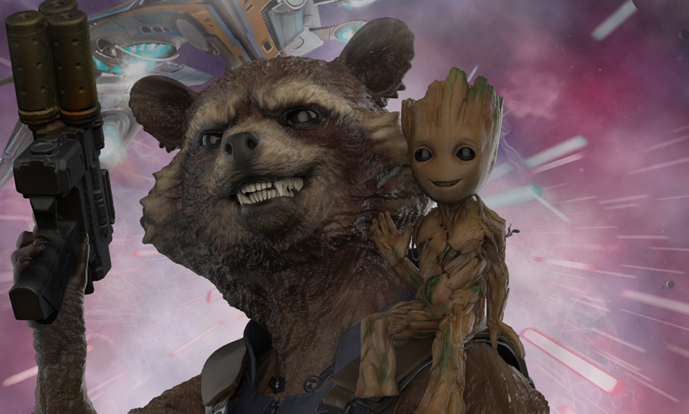 Rocket & Groot bust